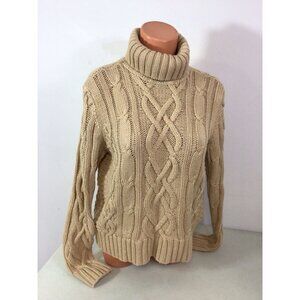 Lands End Chunky Knit Turtleneck Sweater Womens Medium